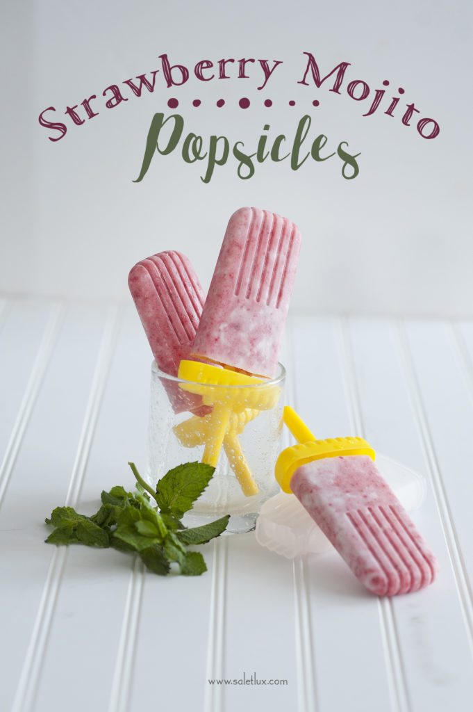Strawberry Mojito Popsicles {Whole Food Popsicles}