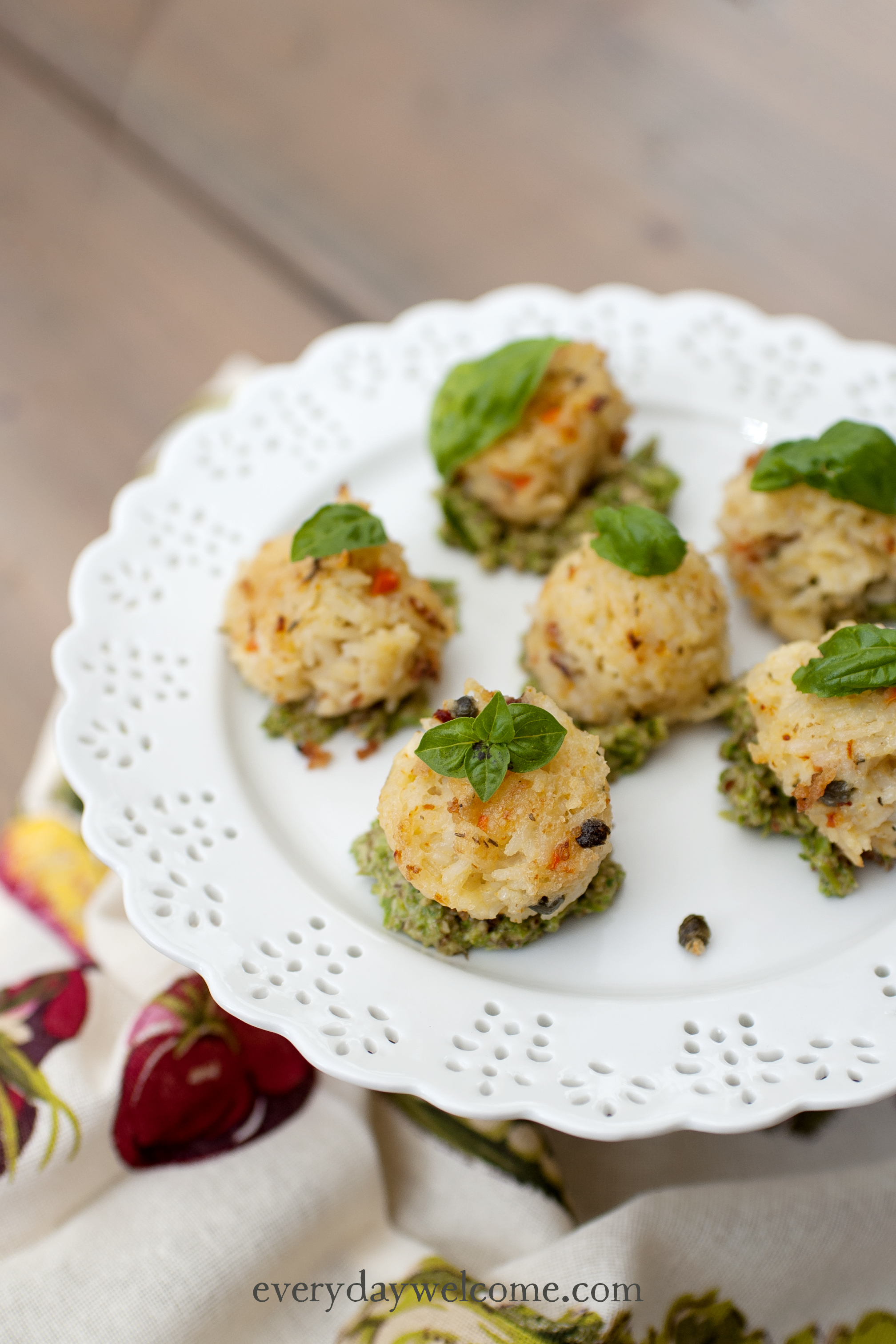 Arancini with Asparagus Walnut Pesto | The Perfect Spring Appetizer